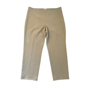 Talbots Heritage Tan Straight Leg Pants size 16P Side Zip Dress Slacks Office